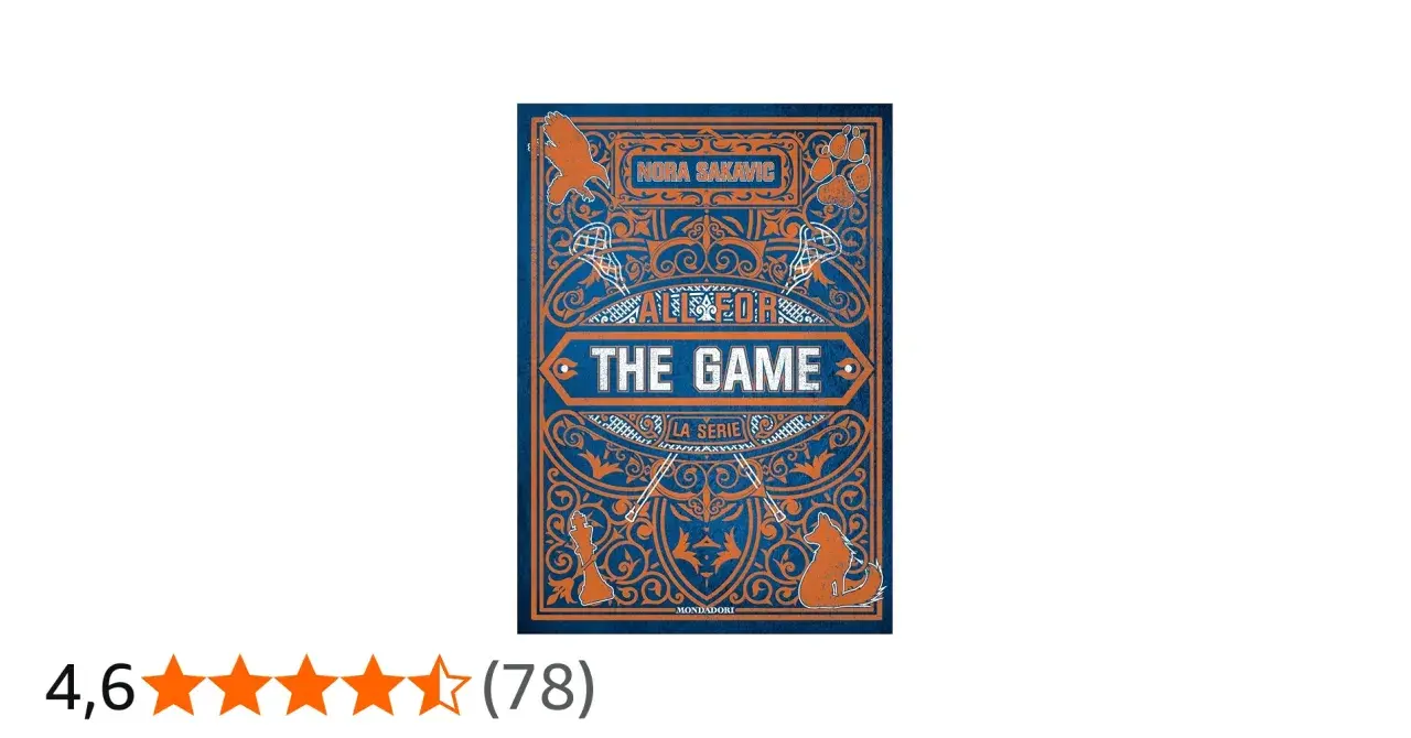 Okładka książki "All for the Game" Nory Sakavic. Motywy orła, łap, szachów i lisa sugerują, że wszystko jest dla gry.