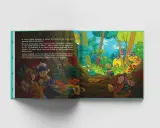 W świecie, gdzie wszystko rozpada się, Nadzieja, mała gąsienica, marzy o przemianie w kokon. Ilustracja przedstawia ją z rodzeństwem w bajkowej scenerii.