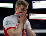 Siatkarz z rękami na twarzy, otoczony tweetami krytykującymi grę. Czy to jego skok do gwiazd, czy upadek?