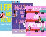 Okładki książek Lynn Painter. Jedna z nich, "Lepiej niż w filmach", opowiada historię, która wciąga bardziej niż niejeden kinowy hit.