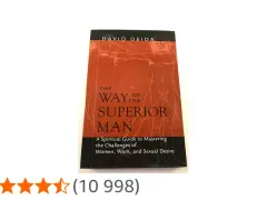 Okładka książki "The Way of the Superior Man" Davida Deidy, z rysunkiem anatomicznym w tle.